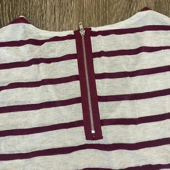 Womens Red and Grey Stripe Tunic - M - Picture 6 of 7
